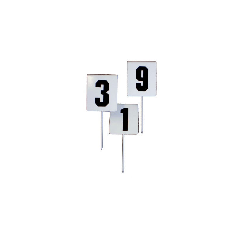 Athletics Field Event Marker with Folded metal sheet and peg