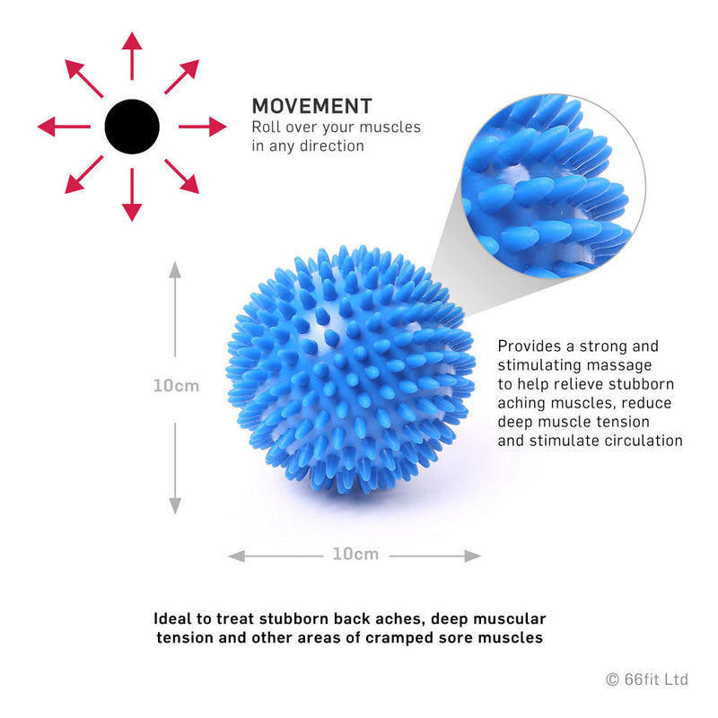 66fit 10cm Spiky Massage Ball - Hard 1Pc