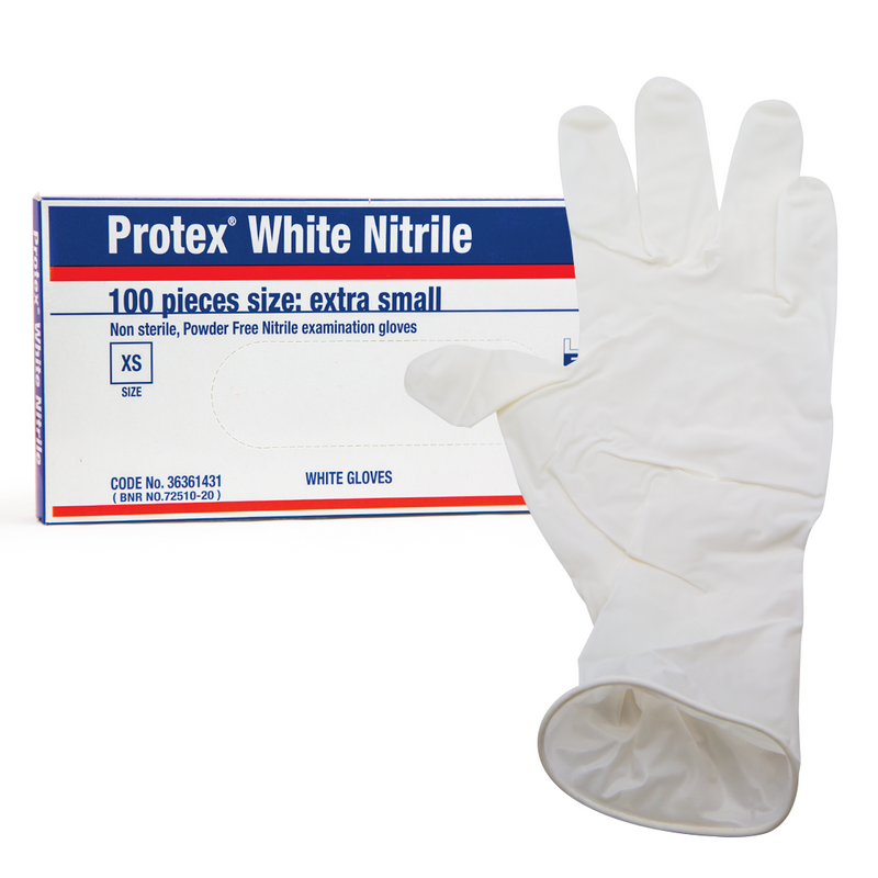 Protex Nitrile White Gloves P-F & L-F
